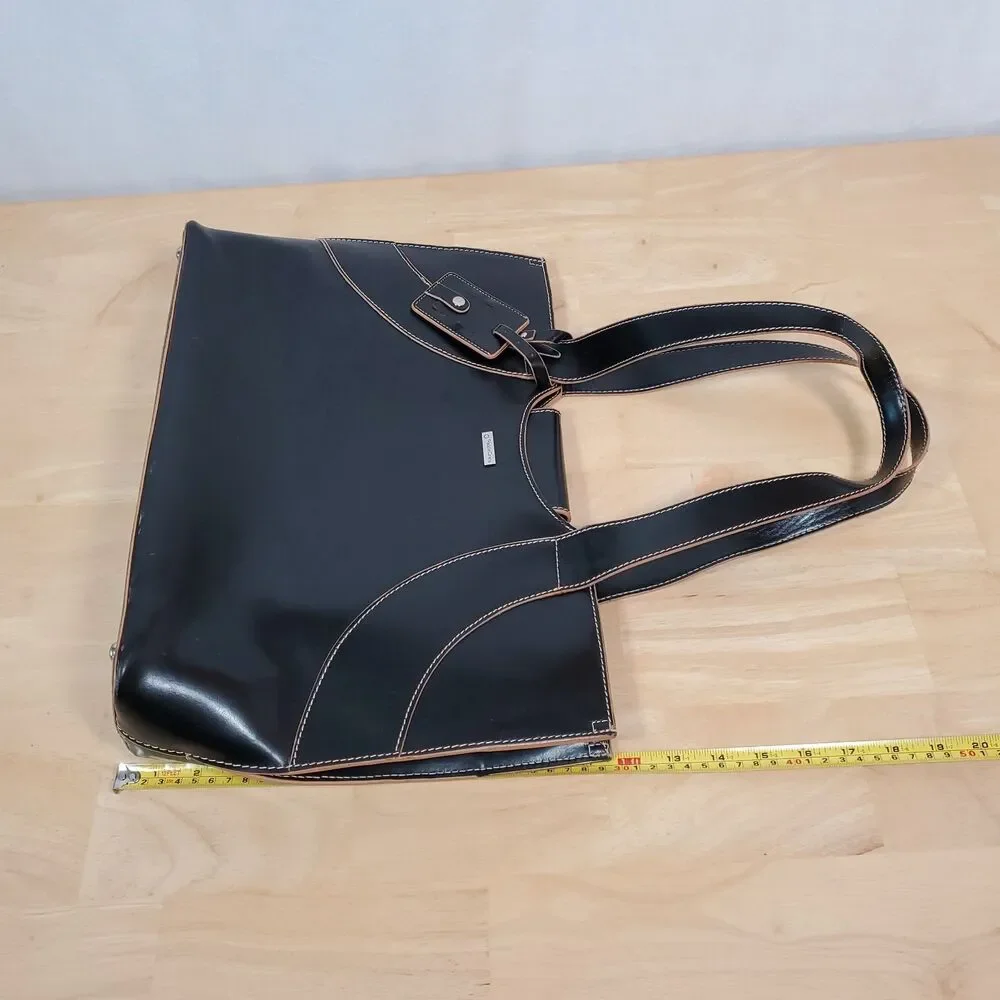 Franklin Covey Vinyl Faux Leather Organizer Laptop Bag Magnetic Double Handle